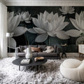 White Lotus, Night Mural Wallpaper - room preview 02
