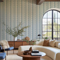 Wavy Stripe, Blue Mural Wallpaper - room preview 02
