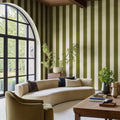 Bold Stripes, Green Mural Wallpaper - room preview 02