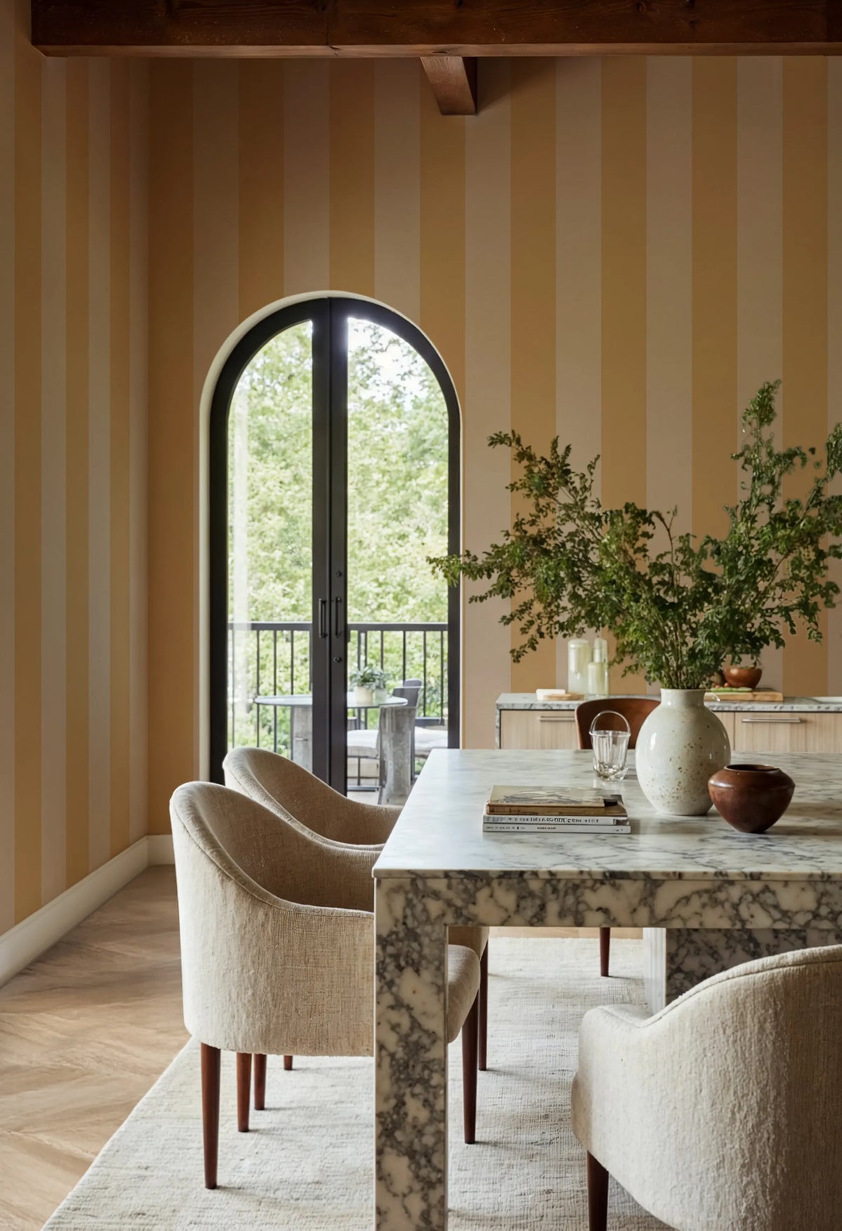 Bold Stripes, Yellow Mural Wallpaper - room preview 02