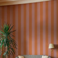 Bold Stripes, Orange Mural Wallpaper - room preview 02
