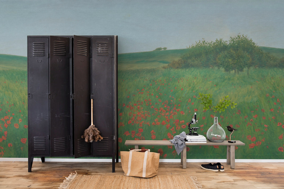 Poppy Landscape, Summer Mural Wallpaper - room preview 02