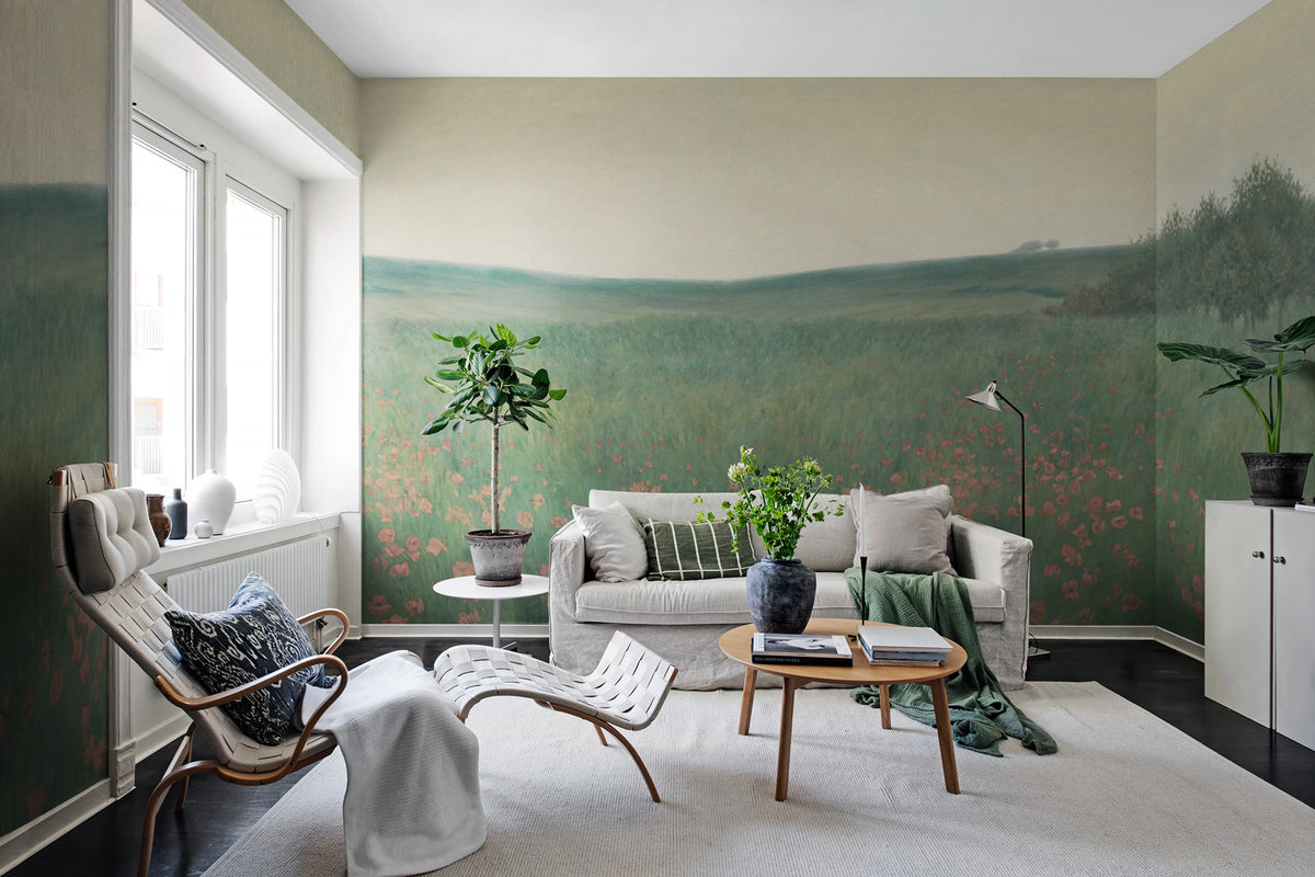 Poppy Landscape, Dawn Mural Wallpaper - room preview 02