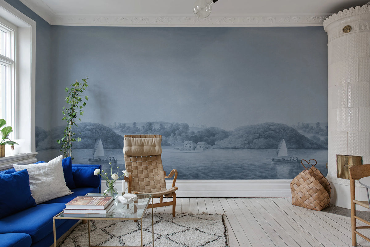 Weekend Sail, Blue Mural Wallpaper - room preview 02
