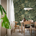 Woodland Birds, Green Mural Wallpaper - room preview 02