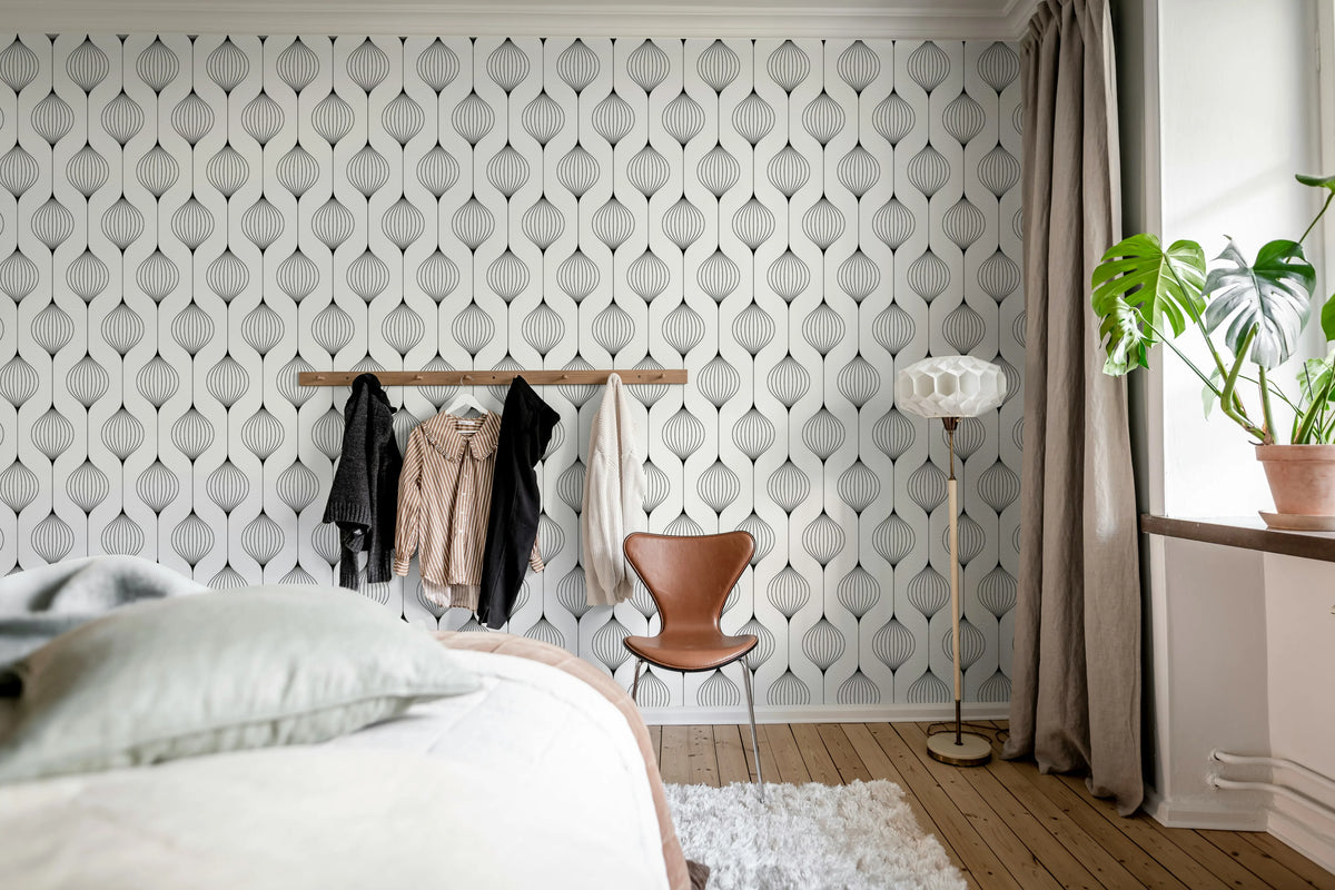 Retro Flow, Licorice Mural Wallpaper - room preview 02