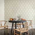 Retro Flow, Mustard Mural Wallpaper - room preview 02
