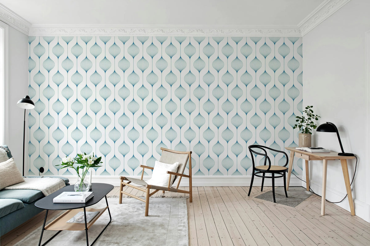 Retro Flow, Blueberry Mural Wallpaper - room preview 02