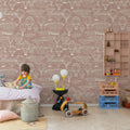 Bon Voyage, Pink Mural Wallpaper - room preview 02