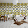 Bold Hexagon, Yellow Mural Wallpaper - room preview 02