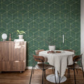 Hexaeder, Green Mural Wallpaper - room preview 02