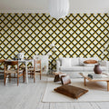 Lattice, Creme Mural Wallpaper - room preview 02