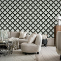 Lattice, Gray Mural Wallpaper - room preview 02