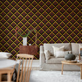 Lattice, Burgundy Mural Wallpaper - room preview 02