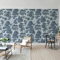 Woodland Toile, Blue Mural Wallpaper - room preview 02