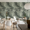 Savanna Stripe, Black & White Mural Wallpaper - room preview 02