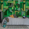 Caroline, Green Mural Wallpaper - room preview 02