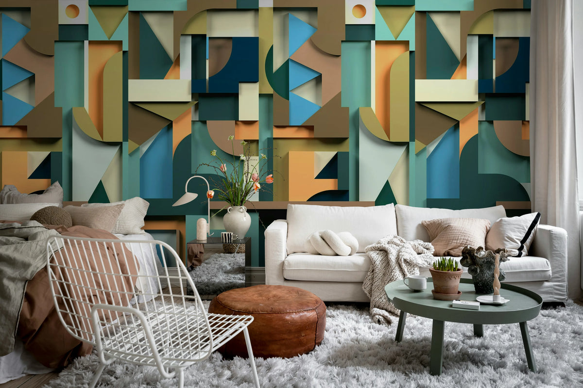 Caroline, Retro Mural Wallpaper - room preview 02