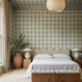 Gingham, Light Green Mural Wallpaper - room preview 02