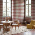Gingham, Red Mural Wallpaper - room preview 02