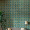Bold Grid, Green Mural Wallpaper - room preview 02