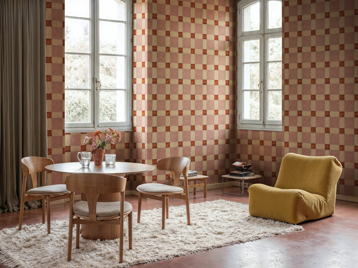 Artisan Square, Red Mural Wallpaper - room preview 02