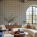 Artisan Square, Blue Mural Wallpaper - room preview 02