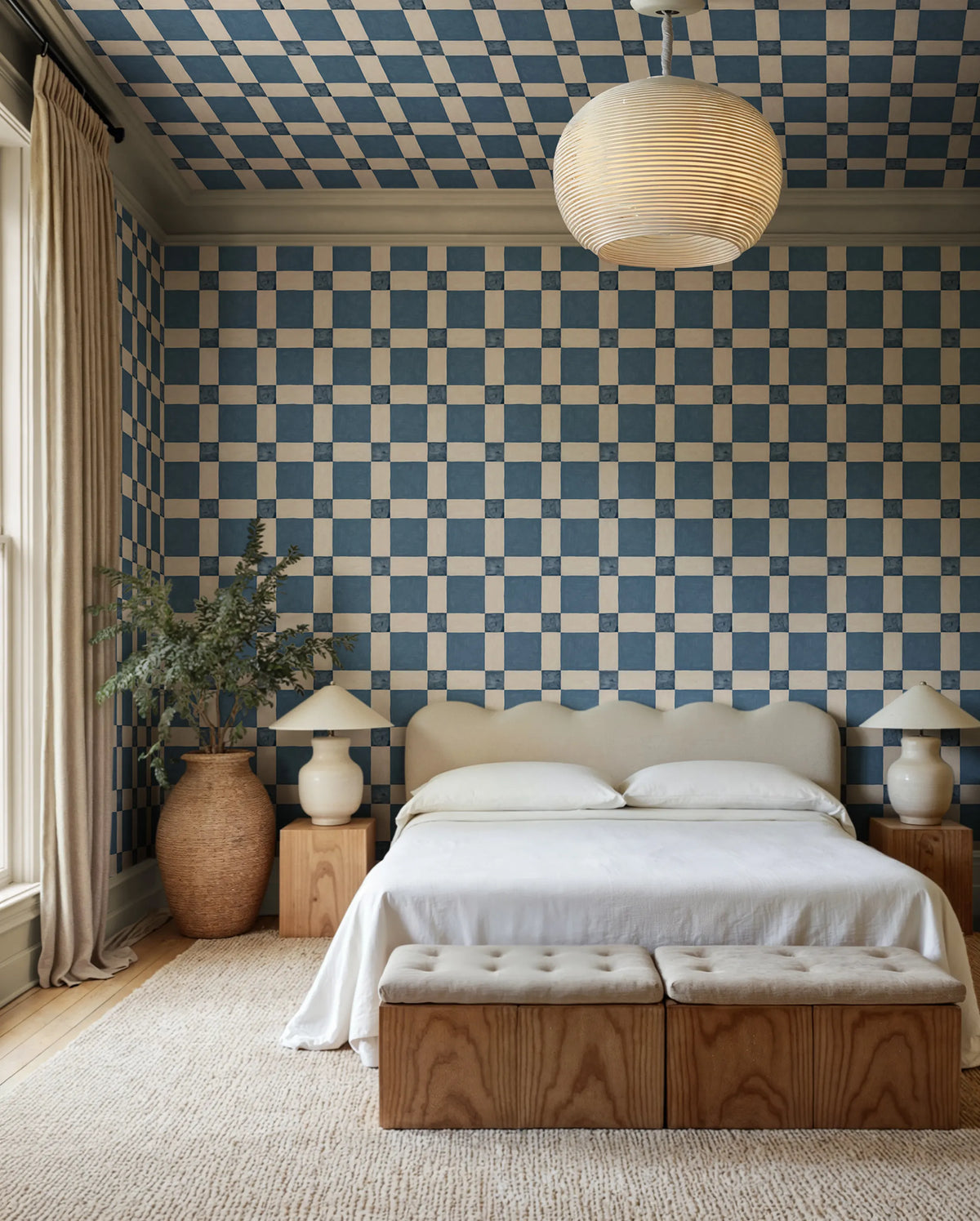 Artisan Square, Light Blue Mural Wallpaper - room preview 02