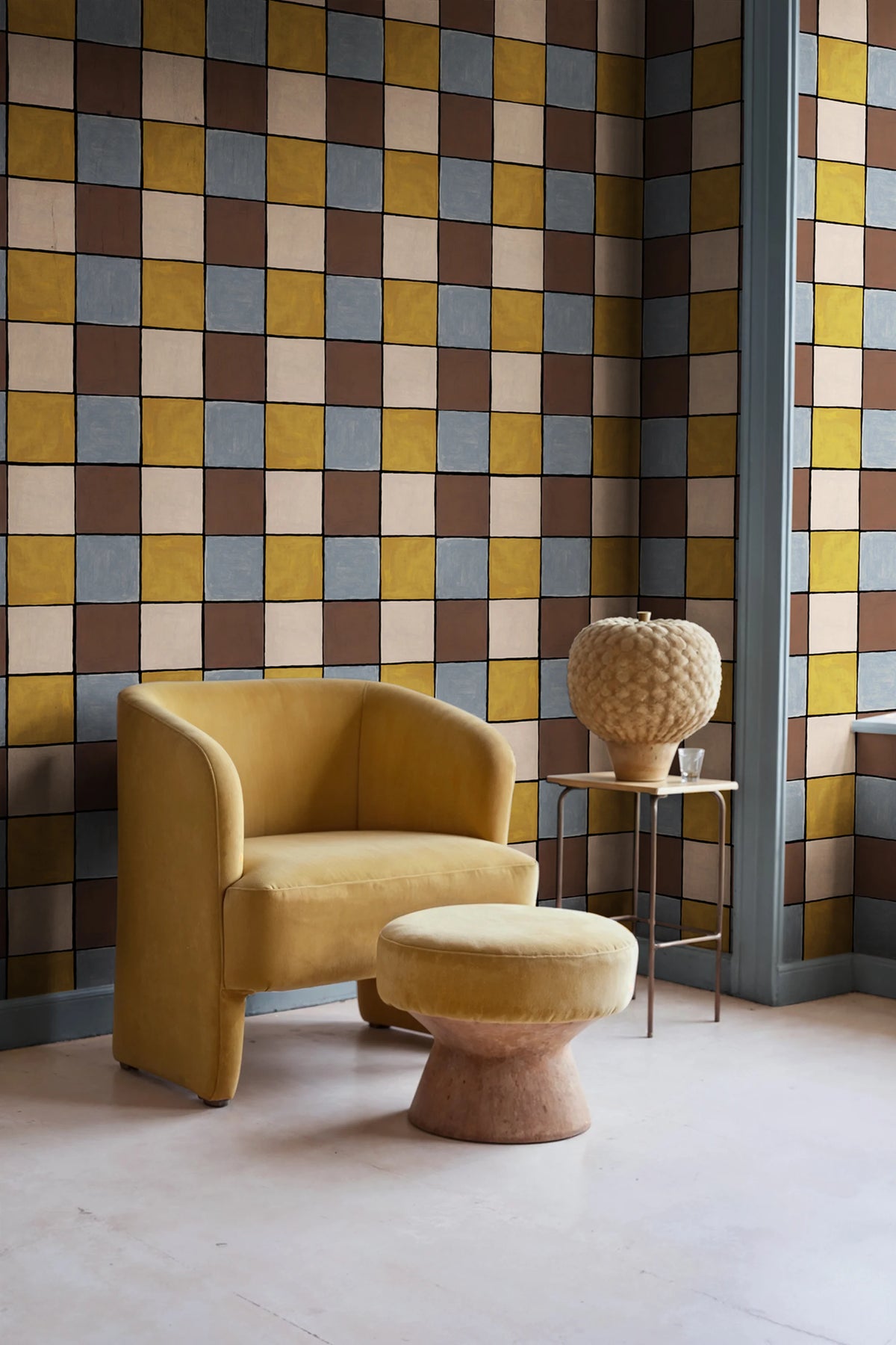 Tile, Orange Mural Wallpaper - room preview 02