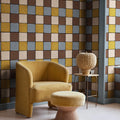 Tile, Orange Mural Wallpaper - room preview 02