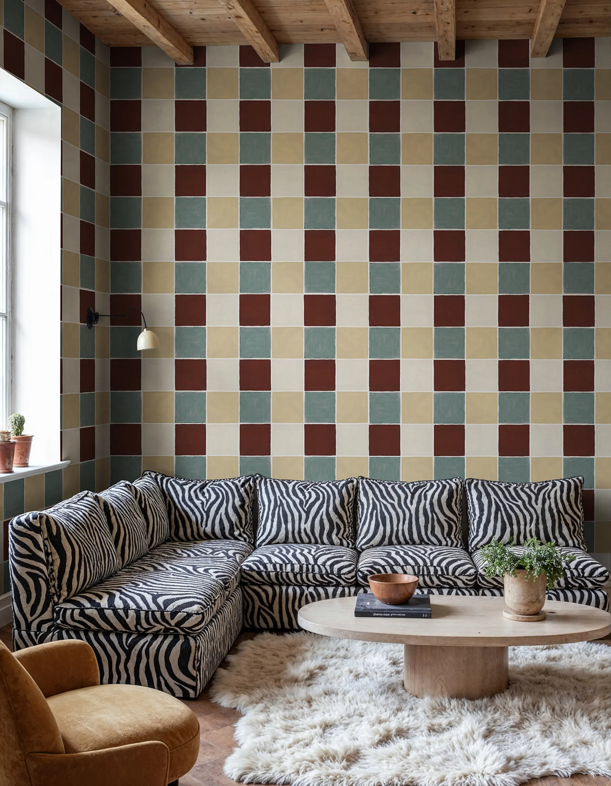 Tile, Brown Mural Wallpaper - room preview 02