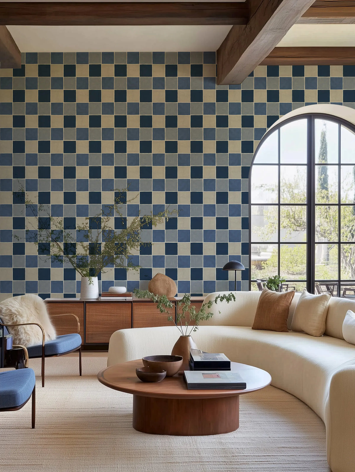 Tile, Blue Mural Wallpaper - room preview 02