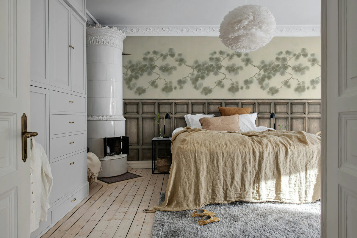 Pine Branch, Panels Mural Wallpaper - room preview 02