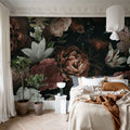 Blooming Bouquet, Dark Mural Wallpaper - room preview 02
