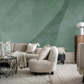 Shapes in Motion, Green Mural Wallpaper - room preview 02