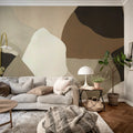 Abstract Fields, Dark Brown Mural Wallpaper - room preview 02