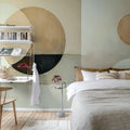 Circles, Beige Mural Wallpaper - room preview 02