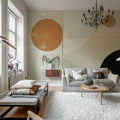Blocks and Circles, Beige Mural Wallpaper - room preview 02