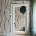Ribbon Stripe, Gray Mural Wallpaper - room preview 02