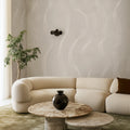 Ribbon Stripe, Beige Mural Wallpaper - room preview 02