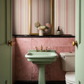 Border Stripe, Pink Mural Wallpaper - room preview 02