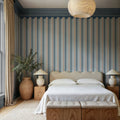 Border Stripe, Blue Mural Wallpaper - room preview 02