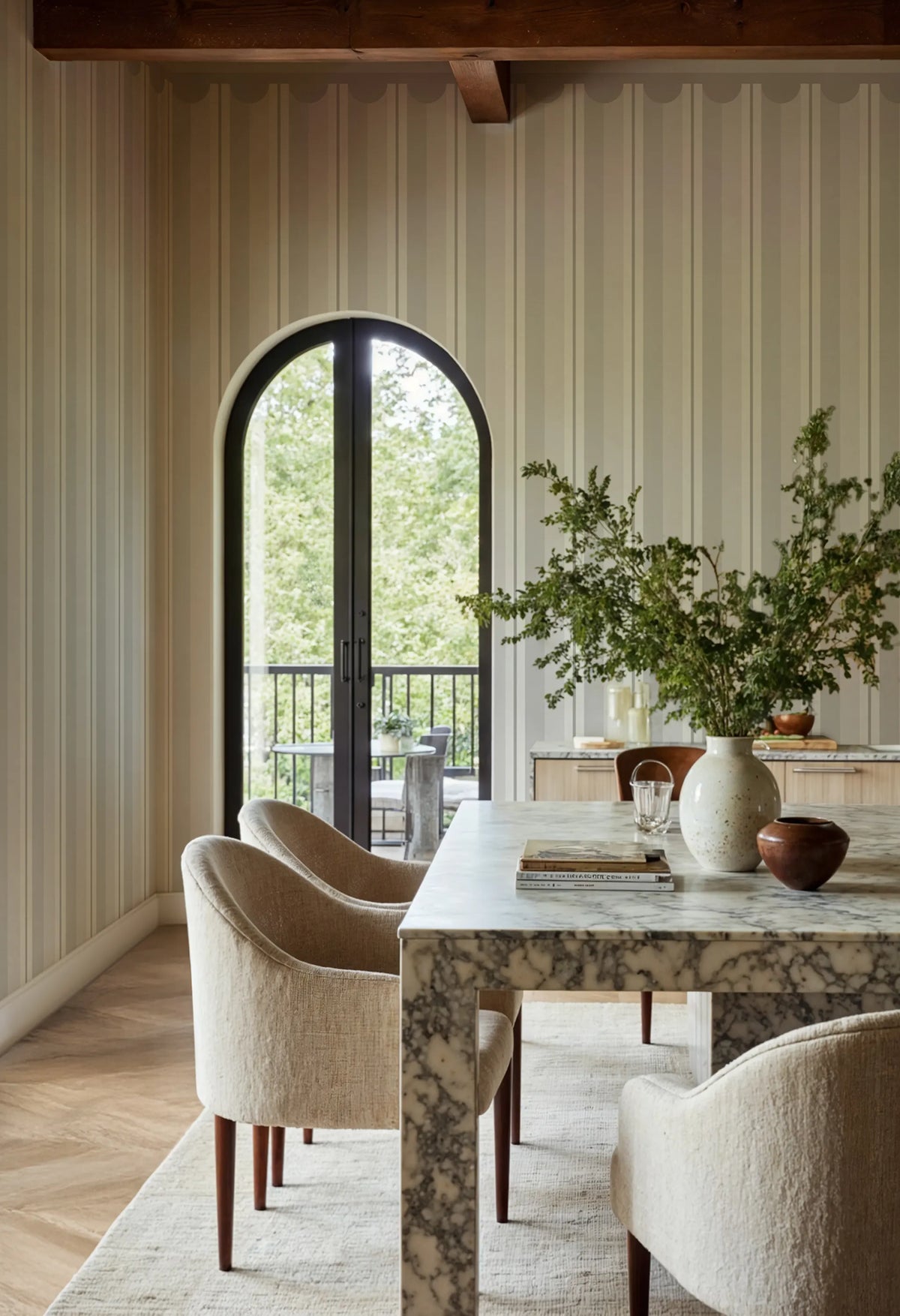 Border Stripe, Gray Mural Wallpaper - room preview 02
