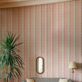 Wavy Stripe, Pink Mural Wallpaper - room preview 02