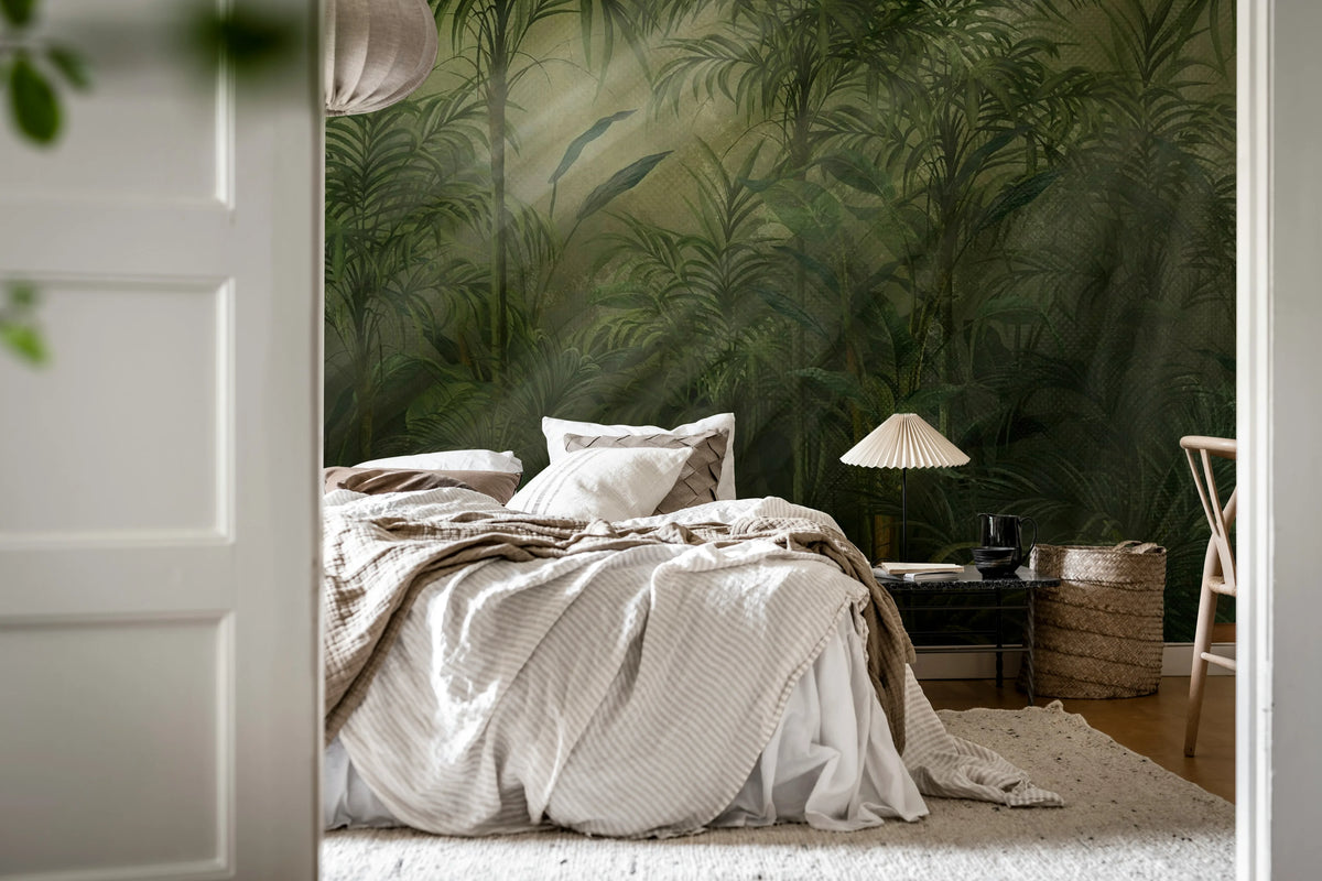 Jungle Shade, Green Mural Wallpaper - room preview 02