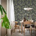 Koi Pond, Black Mural Wallpaper - room preview 02