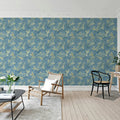 Koi Pond, Blue Mural Wallpaper - room preview 02