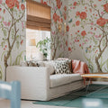 Chinoiserie Botanica, White Mural Wallpaper - room preview 02