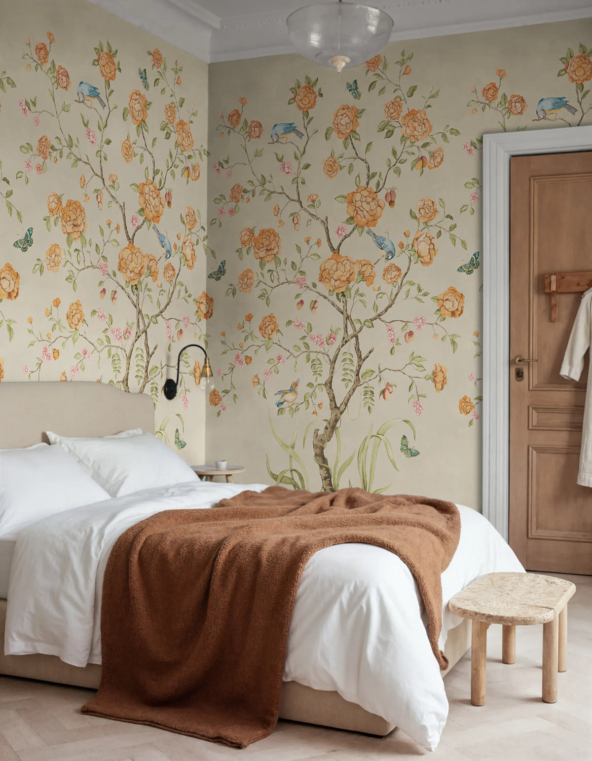 Chinoiserie Botanica, Yellow Mural Wallpaper - room preview 02