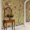 Chinoiserie Botanica, Red Mural Wallpaper - room preview 02